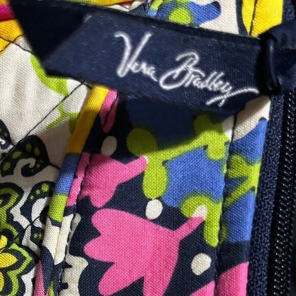 Vera Bradley Bag Rio Carryall Crossbody Quilted Purse Yellow Green Floral Zipper - Picture 7 of 7
